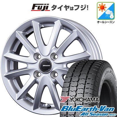 【新品】プロボックス/サクシード(160系) オールシーズンタイヤ ホイール4本セット 155/80R14 88/86N ヨコハマ ブルーアース Van RY61 オールシーズン コーセイ クレイシズ VS6 5J 14インチ(送料無料) 49,260円