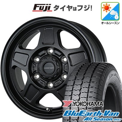【新品】ハイエース200系 オールシーズンタイヤ ホイール4本セット 195/80R15 107/105N ヨコハマ ブルーアース Van RY61 オールシーズン トピー ランドフット GWD 数量限定 6J 15インチ(送料無料)