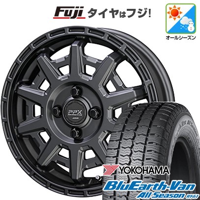 【新品 軽自動車】軽トラ 軽バン オールシーズンタイヤ ホイール4本セット 145/80R12 80/78N ヨコハマ ブルーアース Van RY61 オールシーズン 共豊 PPX D10X 3.5J 12インチ(送料無料)