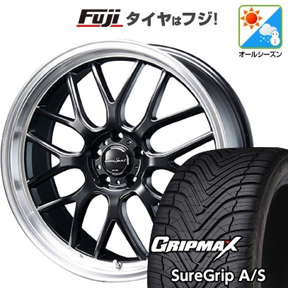【新品国産車用5穴114.3】 オールシーズンタイヤ ホイール4本セット 215/50R18 グリップマックス シュアグリップ オールシーズン(限定) ブレスト ユーロスポーツ タイプ805 セミグロスブラック 7J 18インチ(送料無料)