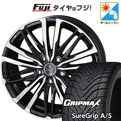 【新品国産車用5穴114.3】 オールシーズンタイヤ ホイール4本セット 235/60R18 グリップマックス シュアグリップ オールシーズン(限定) 共豊 スマック クレスト 8J 18インチ(送料無料)