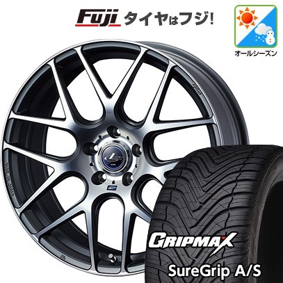 【新品国産車用5穴114.3】 オールシーズンタイヤ ホイール4本セット 235/60R18 グリップマックス シュアグリップ オールシーズン(限定) WEDS ウェッズ レオニス NAVIA 06 8J 18インチ(送料無料)