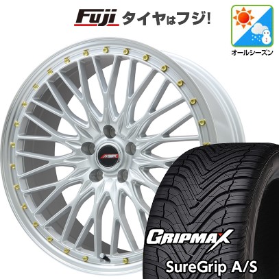 【新品国産車用5穴114.3】 オールシーズンタイヤ ホイール4本セット 245/40R20 グリップマックス シュアグリップ オールシーズン(限定) プレミックス MER PROMESH シルバー/リムポリッシュ 8.5J 20インチ(送料無料)