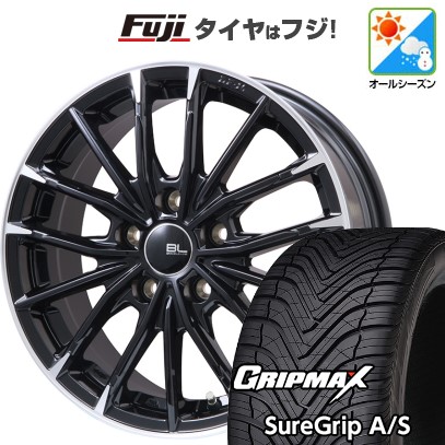 【新品国産車用5穴114.3】 オールシーズンタイヤ ホイール4本セット 215/50R18 グリップマックス シュアグリップ オールシーズン(限定) ブランドルライン DF-10M グロスブラック/カットスポーク 7.5J 18インチ(送料無料)