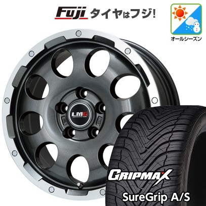 【新品国産車用5穴114.3】 オールシーズンタイヤ ホイール4本セット 215/45R18 グリップマックス シュアグリップ オールシーズン(限定) レアマイスター LMG CS-9 ガンメタリムポリッシュ 18インチ(送料無料)