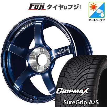 【新品国産車用5穴114.3】 オールシーズンタイヤ ホイール4本セット 215/45R18 グリップマックス シュアグリップ オールシーズン(限定) ヨコハマ アドバンレーシング TC-4 SE 18インチ(送料無料)