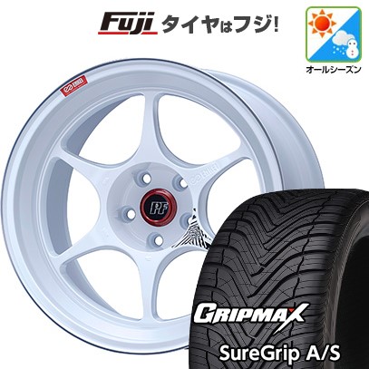 【新品国産車用5穴114.3】 オールシーズンタイヤ ホイール4本セット 225/45R18 グリップマックス シュアグリップ オールシーズン(限定) ENKEI エンケイ PerformanceLine PF06 マシニングホワイト 8J 18インチ(送料無料)