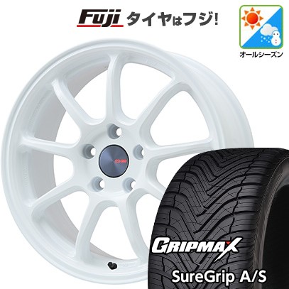 【新品国産車用5穴114.3】 オールシーズンタイヤ ホイール4本セット 215/45R18 グリップマックス シュアグリップ オールシーズン(限定) ENKEI エンケイ PF09 フジオリジナルカラー 18インチ(送料無料)
