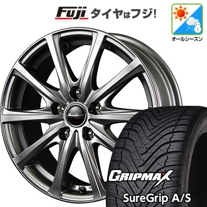 【新品国産車用5穴114.3】 オールシーズンタイヤ ホイール4本セット 225/45R18 グリップマックス シュアグリップ オールシーズン(限定) MID WHEELS V25 メタリックグレー 7.5J 18インチ(送料無料)