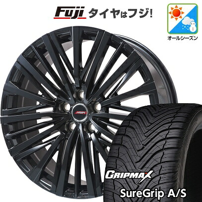 【新品国産車用5穴114.3】 オールシーズンタイヤ ホイール4本セット 225/55R18 グリップマックス シュアグリップ オールシーズン(限定) プレミックス MER-V グロスブラック 7J 18インチ(送料無料)｜フジ スペシャルセレクション
