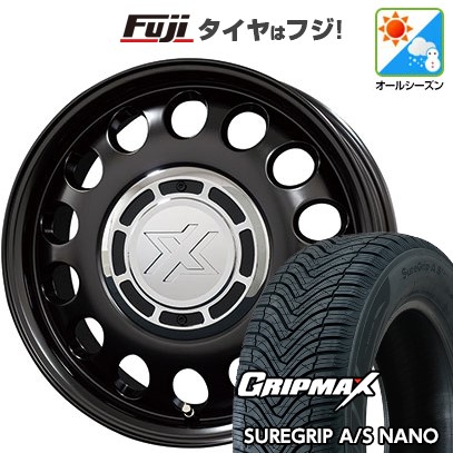 【新品 軽自動車】N-BOX タント スペーシア オールシーズンタイヤ ホイール4本セット 165/55R15 グリップマックス シュアグリップ オールシーズン ナノ(限定) コスミック クロスブラッド スティール 4.5J 15インチ(送料無料)|フジ スペシャルセレクション