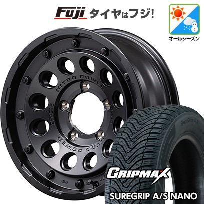 【新品】ジムニーシエラ/ジムニーノマド オールシーズンタイヤ ホイール4本セット 195/80R15 グリップマックス シュアグリップ オールシーズン ナノ(限定) MID WHEELS NITRO POWER H12 ショットガン 15インチ(送料無料)|フジ スペシャルセレクション