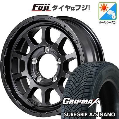 【新品】ジムニー オールシーズンタイヤ ホイール4本セット 175/80R16 グリップマックス シュアグリップ オールシーズン ナノ(限定) MID WHEELS NITRO POWER M10 パーシングJ バレルブラックエディション 5.5J 16インチ(送料無料)