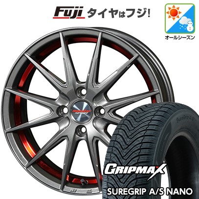 【新品 軽自動車】N-BOX タント スペーシア オールシーズンタイヤ ホイール4本セット 165/55R15 グリップマックス シュアグリップ オールシーズン ナノ(限定) モンスタースポーツ VX12S 5J 15インチ(送料無料)|フジ スペシャルセレクション