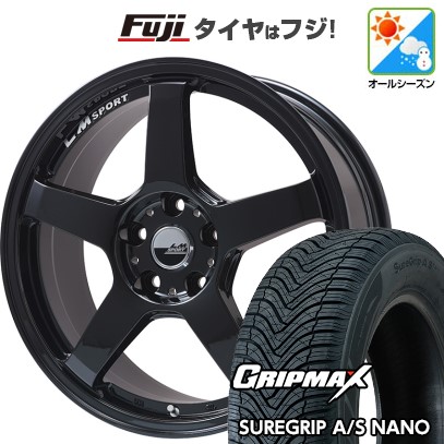 【新品 軽自動車】N-BOX タント スペーシア オールシーズンタイヤ ホイール4本セット 165/55R15 グリップマックス シュアグリップ オールシーズン ナノ(限定) レアマイスター LMスポーツ LM-05R(グロスブラック) 5J 15インチ(送料無料)
