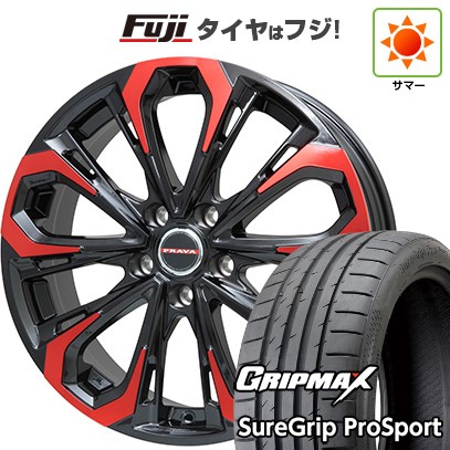 【新品国産車用5穴114.3】 夏タイヤ ホイール4本セット 255/45R20 グリップマックス シュアグリップ PRO SPORT BSW（限定） ビッグウエイ レイシーン プラバ5X(レッドクリア) 8.5J 20インチ(送料無料)