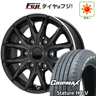 【新品】キャラバン 夏タイヤ ホイール4本セット 195/80R15 107/105Q グリップマックス スタチャー HC-V RWL（限定） プレミックス HC2x6(ブラックリムポリッシュ) 6J 15インチ(送料無料)