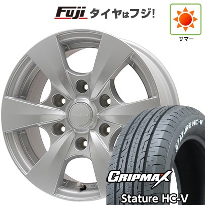 【新品】キャラバン 夏タイヤ ホイール4本セット 195/80R15 107/105Q グリップマックス スタチャー HC-V RWL（限定） エルベ ビズスポ シルバー 6J 15インチ(送料無料)