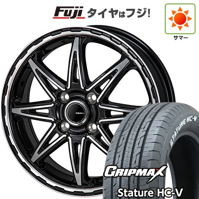 【新品 軽自動車】軽トラ 軽バン 夏タイヤ ホイール4本セット 145/80R12 80/78Q グリップマックス スタチャー HC-V RWL（限定） モンツァ ピエディーノ スタイルS 4J 12インチ(送料無料)｜フジ スペシャルセレクション