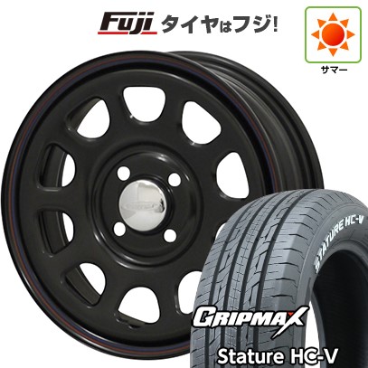 【新品 軽自動車】軽トラ 軽バン 夏タイヤ ホイール4本セット 145/80R12 80/78Q グリップマックス スタチャー HC-V RWL(限定) モリタ デイトナズ G2 4J 12インチ(送料無料)