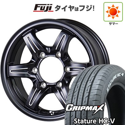 【新品】ハイエース200系 夏タイヤ ホイール4本セット 215/65R16 109/107S グリップマックス スタチャー HC-V RWL（限定） TWS グランヴァード NEO ブラックカット 7J 16インチ(送料無料)｜フジ スペシャルセレクション 74,855円