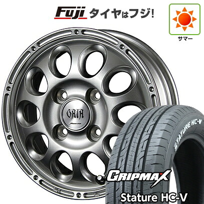 【新品 軽自動車】軽トラ 軽バン 夏タイヤ ホイール4本セット 145/80R12 80/78Q グリップマックス スタチャー HC-V RWL（限定） MID WHEELS ガイア ブリッグ スズキ キャリー専用 3.5J 12インチ(送料無料)