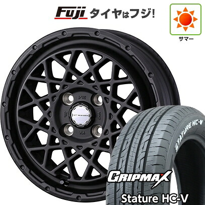 【新品 軽自動車】軽トラ 軽バン 夏タイヤ ホイール4本セット 145/80R12 80/78Q グリップマックス スタチャー HC-V RWL（限定） WEDS ウェッズアドベンチャー マッドヴァンス 09 4J 12インチ(送料無料)｜フジ スペシャルセレクション 46,740円