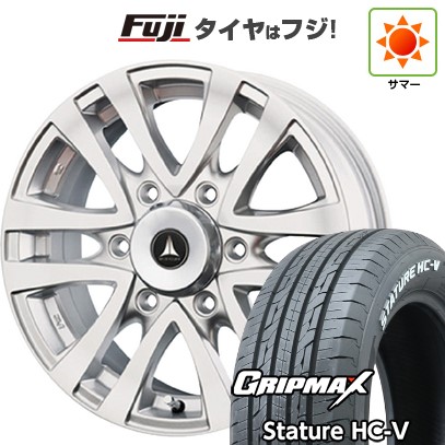 【新品】キャラバン 夏タイヤ ホイール4本セット 195/80R15 107/105Q グリップマックス スタチャー HC-V RWL（限定） テクノピア マッドクリフ 6J 15インチ(送料無料)