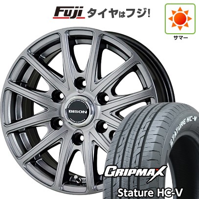 【新品】ハイエース200系 夏タイヤ ホイール4本セット 195/80R15 107/105Q グリップマックス スタチャー HC-V RWL（限定） ホットスタッフ バイソン BN-01 6J 15インチ(送料無料) 53,640円