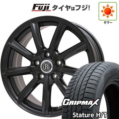 【新品国産車用5穴114.3】 夏タイヤ ホイール4本セット 225/65R17 グリップマックス スタチャー H/T BSW(限定) ブランドルライン ボレアノ9 パールブラック 7J 17インチ(送料無料)|フジ スペシャルセレクション