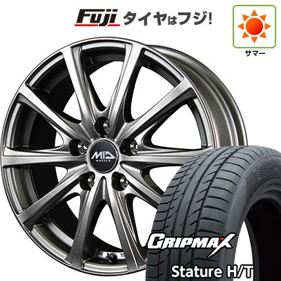 【新品国産車用5穴114.3】 夏タイヤ ホイール4本セット 225/65R17 グリップマックス スタチャー H/T BSW（限定） MID WHEELS V25 メタリックグレー 7J 17インチ(送料無料)