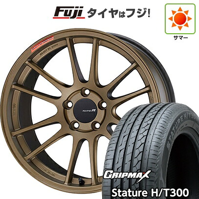 【新品国産車用5穴114.3】 夏タイヤ ホイール4本セット 225/55R18 グリップマックス スタチャー H/T300 BSW(限定) ENKEI エンケイ Racing Revolution GTC01 RR チタニウムゴールド 7.5J 18インチ(送料無料)|フジ スペシャルセレクション