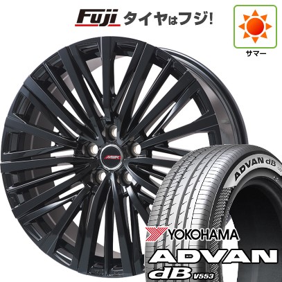 【新品】40系アルファード/ヴェルファイア用 夏タイヤ ホイール4本セット 225/55R19 ヨコハマ アドバン dB V553 プレミックス MER-V グロスブラック(平座ナット) 7J 19インチ(送料無料)