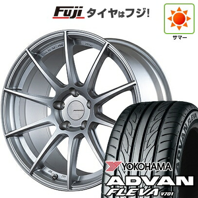 【新品国産車用5穴114.3】 夏タイヤ ホイール4本セット 215/40R18 ヨコハマ アドバン フレバV701 ブリヂストン ポテンザ SW010 7.5J 18インチ(送料無料)