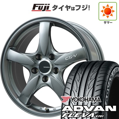 【新品国産車用5穴100】 夏タイヤ ホイール4本セット 215/40R18 ヨコハマ アドバン フレバV701 レアマイスター CS-V(ガンメタ) 7.5J 18インチ(送料無料)