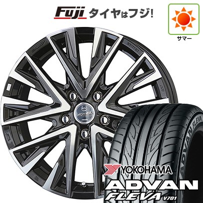【新品国産車用5穴114.3】 夏タイヤ ホイール4本セット 215/40R18 ヨコハマ アドバン フレバV701 共豊 スマック レジーナ 7.5J 18インチ(送料無料)|フジ スペシャルセレクション