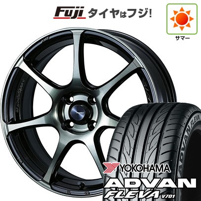【新品国産車用4穴100】 夏タイヤ ホイール4本セット 195/55R16 ヨコハマ アドバン フレバV701 WEDS ウェッズスポーツ SA-75R 6.5J 16インチ(送料無料)|フジ スペシャルセレクション