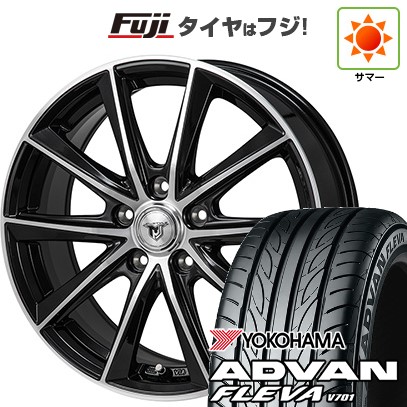【新品国産車用5穴114.3】 夏タイヤ ホイール4本セット 215/40R18 ヨコハマ アドバン フレバV701 モンツァ JPスタイル MJ01 7.5J 18インチ(送料無料)