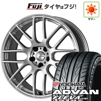 【新品国産車用5穴114.3】 夏タイヤ ホイール4本セット 225/35R20 ヨコハマ アドバン フレバV701 WORK ワーク エモーション M8R 8.5J 20インチ(送料無料)