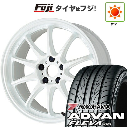 【新品国産車用5穴114.3】 夏タイヤ ホイール4本セット 215/40R18 ヨコハマ アドバン フレバV701 WORK ワーク エモーション ZR10 7.5J 18インチ(送料無料)|フジ スペシャルセレクション