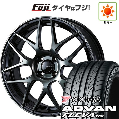 【新品国産車用4穴100】 夏タイヤ ホイール4本セット 195/55R16 ヨコハマ アドバン フレバV701 WEDS ウェッズスポーツ SA-27R 6.5J 16インチ(送料無料)|フジ スペシャルセレクション