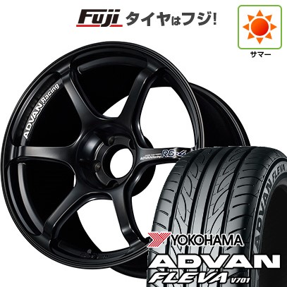 【新品国産車用5穴100】 夏タイヤ ホイール4本セット 215/40R18 ヨコハマ アドバン フレバV701 ヨコハマ アドバンレーシング RG-4 8J 18インチ(送料無料)