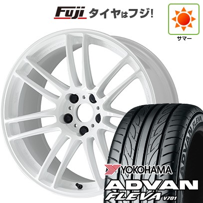 【新品国産車用5穴100】 夏タイヤ ホイール4本セット 215/40R18 ヨコハマ アドバン フレバV701 WORK ワーク エモーション ZR7 7.5J 18インチ(送料無料)