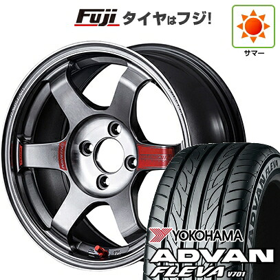 【新品国産車用4穴100】 夏タイヤ ホイール4本セット 195/40R17 ヨコハマ アドバン フレバV701 RAYS レイズ ボルクレーシング TE37 サーガ SL 7J 17インチ(送料無料)