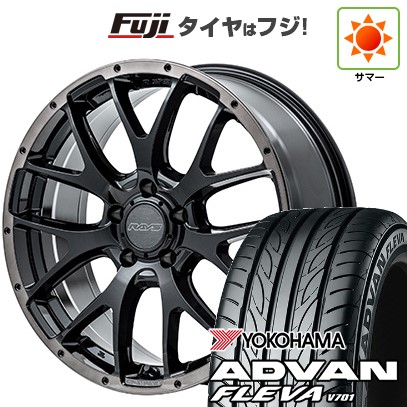 【新品国産車用5穴114.3】 夏タイヤ ホイール4本セット 215/40R18 ヨコハマ アドバン フレバV701 RAYS レイズ ホムラ 2X7FA BLACK CLEAR EDITION 7.5J 18インチ(送料無料)