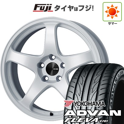 【新品国産車用4穴100】 夏タイヤ ホイール4本セット 195/45R16 ヨコハマ アドバン フレバV701 ENKEI エンケイ PerformanceLine PF05 6.5J 16インチ(送料無料)|フジ スペシャルセレクション