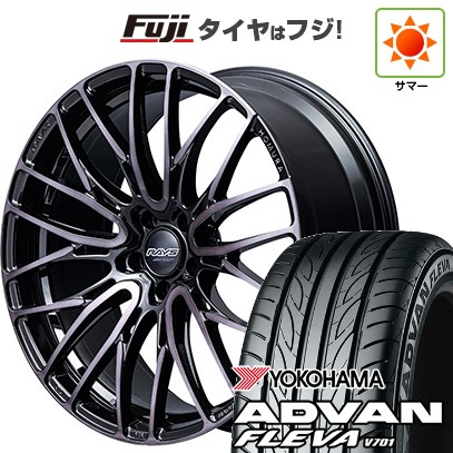 【新品国産車用5穴100】 夏タイヤ ホイール4本セット 215/40R18 ヨコハマ アドバン フレバV701 RAYS レイズ ホムラ 2X10BD BLACK CLEAR EDITION 7.5J 18インチ(送料無料)