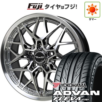 【新品国産車用5穴100】 夏タイヤ ホイール4本セット 215/40R18 ヨコハマ アドバン フレバV701 ホットスタッフ プレシャス アストM5 7J 18インチ(送料無料)