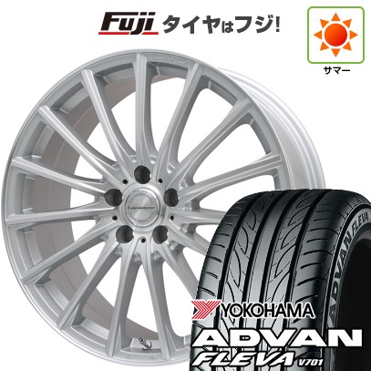 【新品国産車用5穴114.3】 夏タイヤ ホイール4本セット 225/35R20 ヨコハマ アドバン フレバV701 レアマイスター LM-S FS15 (シルバーポリッシュ) 8.5J 20インチ(送料無料)