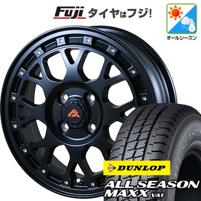 【新品 軽自動車】軽トラ 軽バン オールシーズンタイヤ ホイール4本セット 145/80R12 80/78N ダンロップ オールシーズンMAXX VA1 アルジェノン フェニーチェ クロスXC8 4J 12インチ(送料無料)|フジ スペシャルセレクション